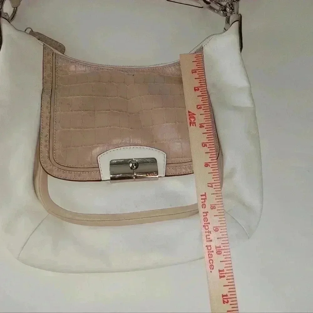 Coach Kristin Leather Light Beige hobo Bag